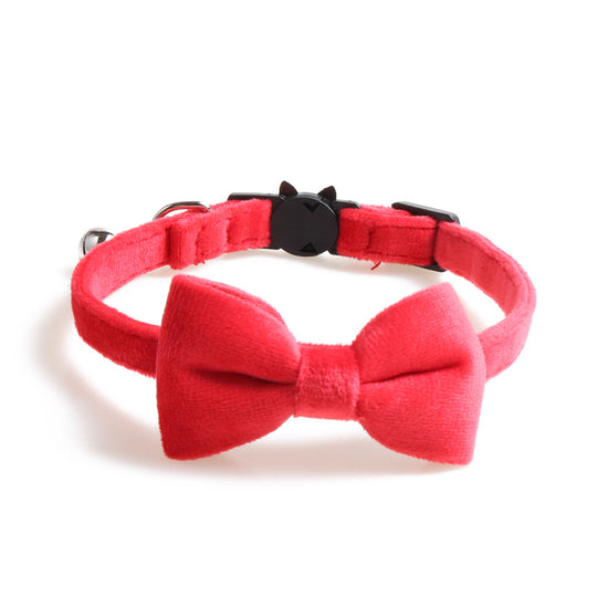 Velvet Pet Collars Bowknot Dog Collars