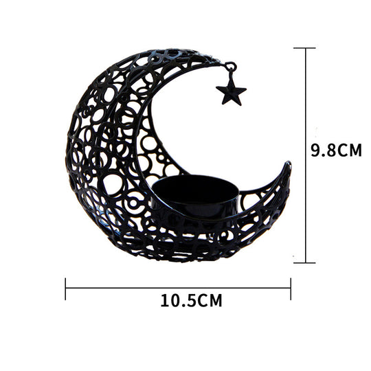 Moon Candlestick Metal Ornaments Modern Luxury Home Decor